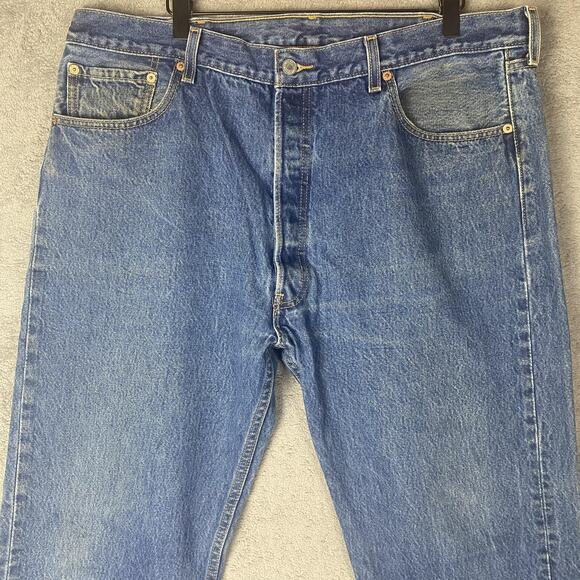 Levis 501XX Jeans Mens 38x30 Blue Straight Leg Button Fly Made in Colombia Y2K - Picture 4 of 16